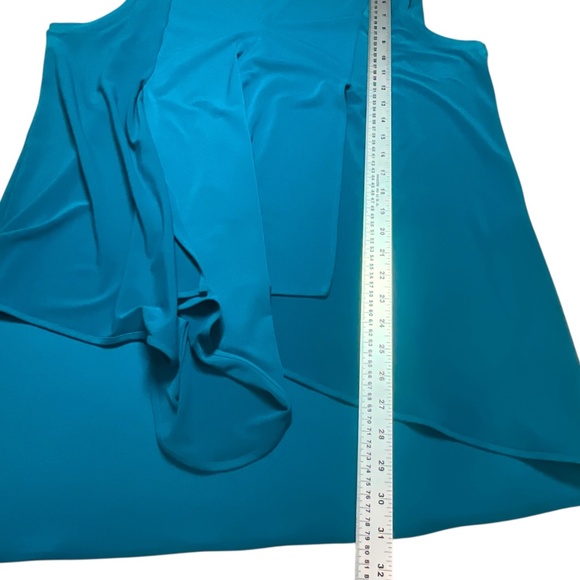 JOSEPH RIBKOFF Rainforest Sleeveless Vee Neck Popover Asymetrical Hem Sz 18 - Picture 8 of 11